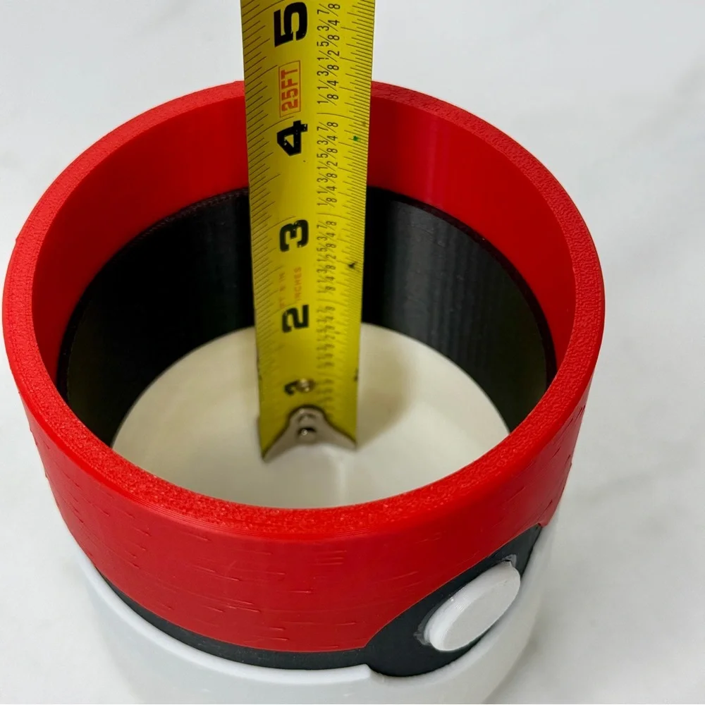 Pokeball Inspired 3D Printed Planter - Succulent Pot - Gamer Desk Decor Gift 4” - Picture 11 of 11